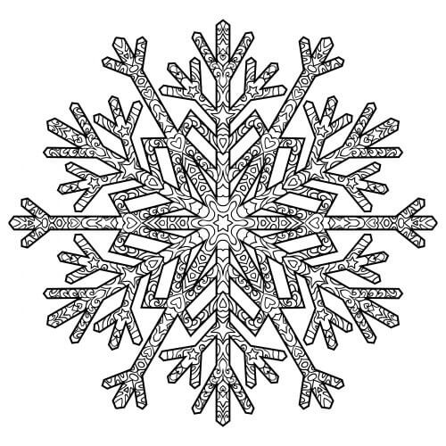 Snowflake Mandala 17th | snowflake coloring pages images | unicorn coloring pages