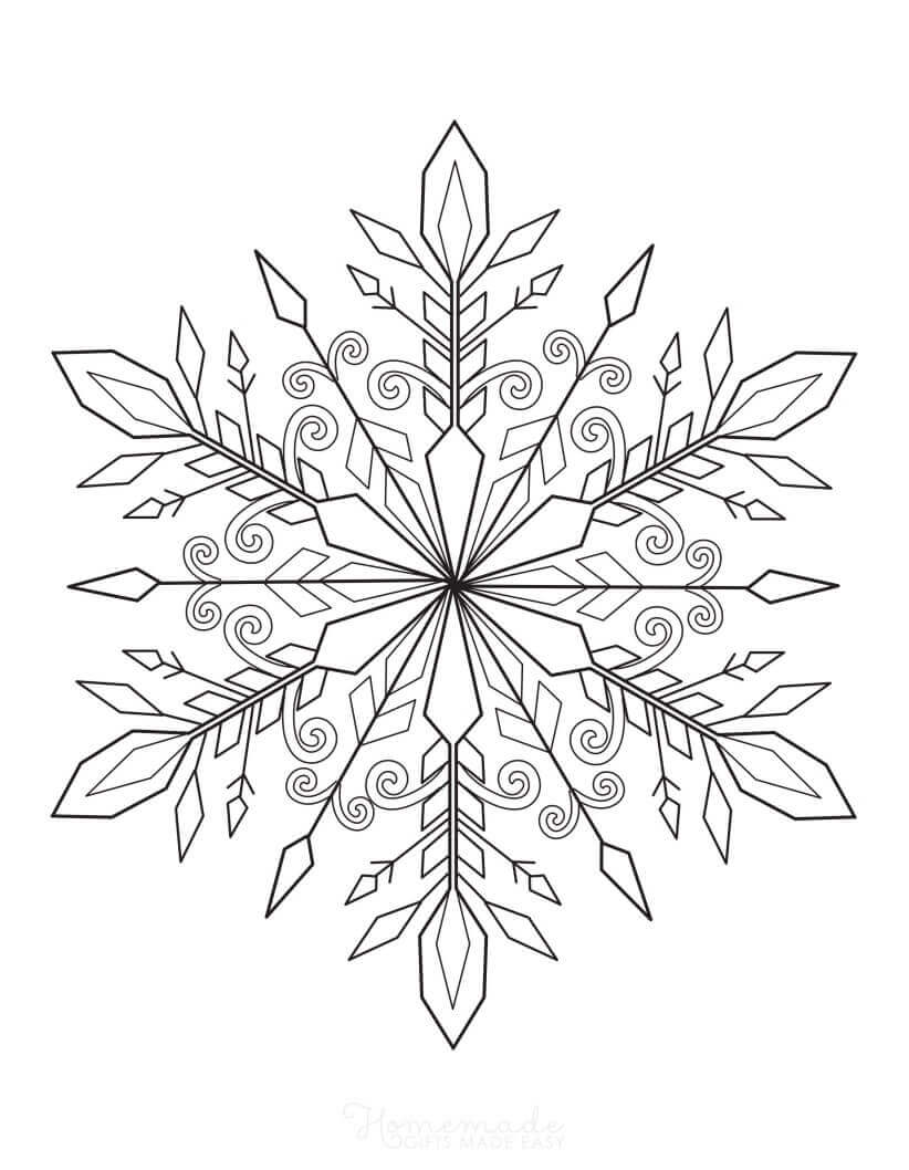Snowflake Mandala 6th | unicorn coloring pages | snowflake coloring pages easy